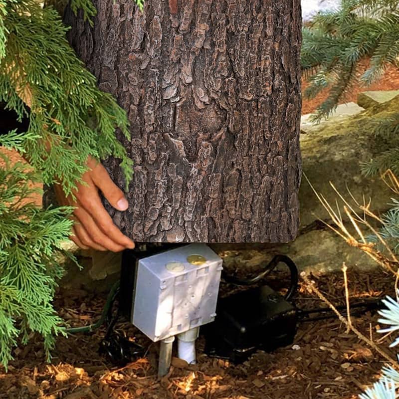 Faux Oak Stump Cover for Yard - Round Tree Stump Table Garden Stools