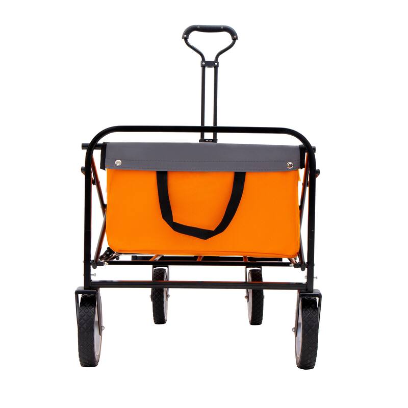 Foldable Wagon Cart with Straps & All-Terrain Wheels, 360lb Capacity