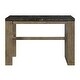 preview thumbnail 2 of 3, 53" Counter Dining Table in Marble and Oak Finish