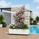 preview thumbnail 10 of 103, 72 in Metal Movable Planter Box with Trellis Privacy Screen Lockable Wheels