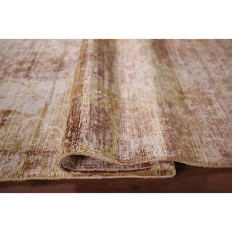 All-Over Abstract Oriental Area Rug Handmade Wool Carpet - 5'10"x 9'1"