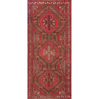 Meshkin Persian Vintage Area Rug Handmade Wool Carpet - 4'8" x 10'6"