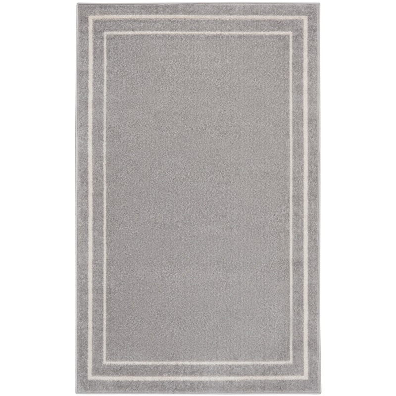 Nourison Sandy Indoor / Outdoor Solid Area Rug - 3' x 5' - Grey/Ivory
