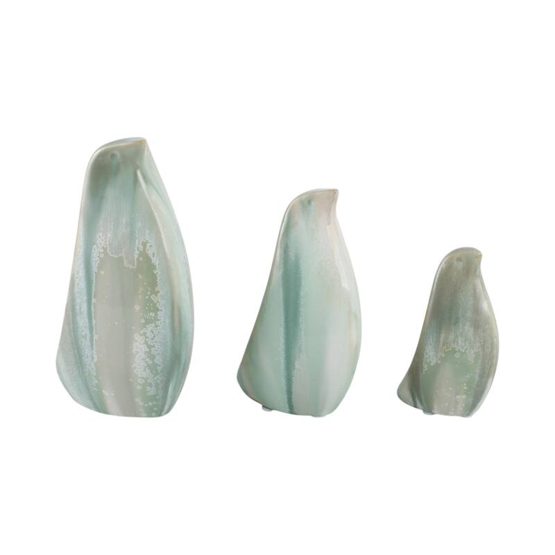 Stoneware Ceramic Bird Decorative Object Abstract Modern (Set of 3)