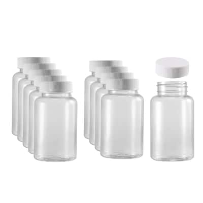 Plastic Lab Chemical Reagent Bottle 200ml Sample Sealing Liquid Container 10pcs - White, transparent