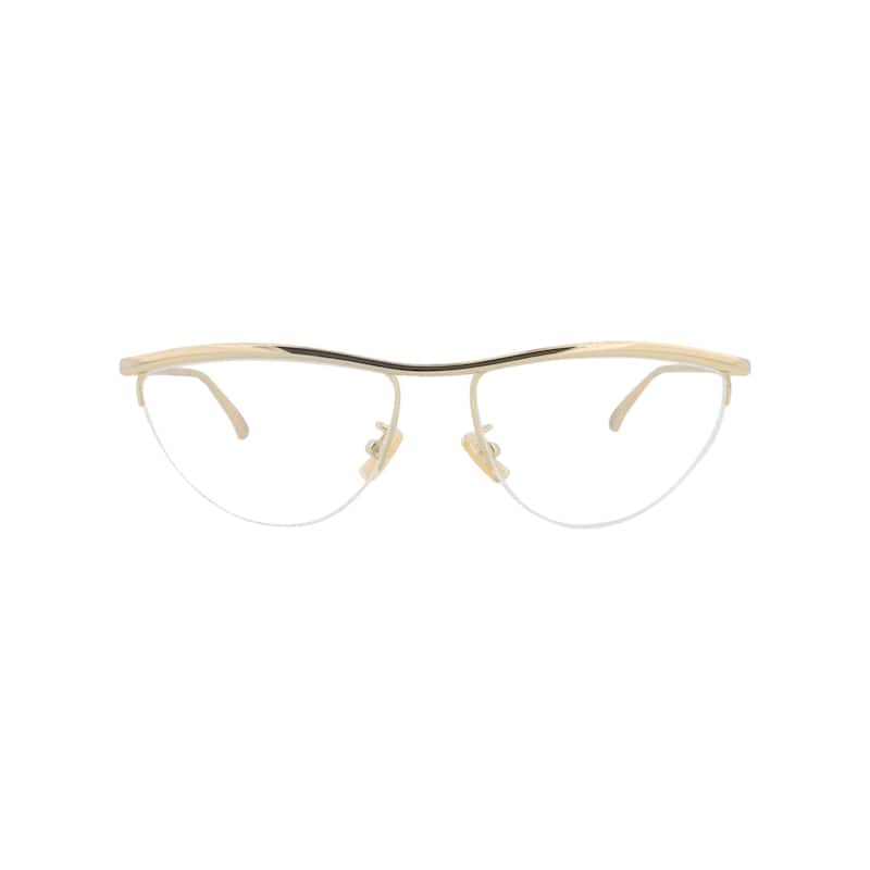 Bottega Veneta Cat Eye-Frame Metal Optical Frames - Gold Gold Transparent - Gold