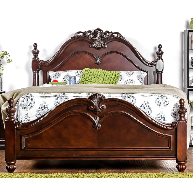 Diva Traditional Cherry Solid Wood 3-Piece Poster Bedroom Set by Furniture of America