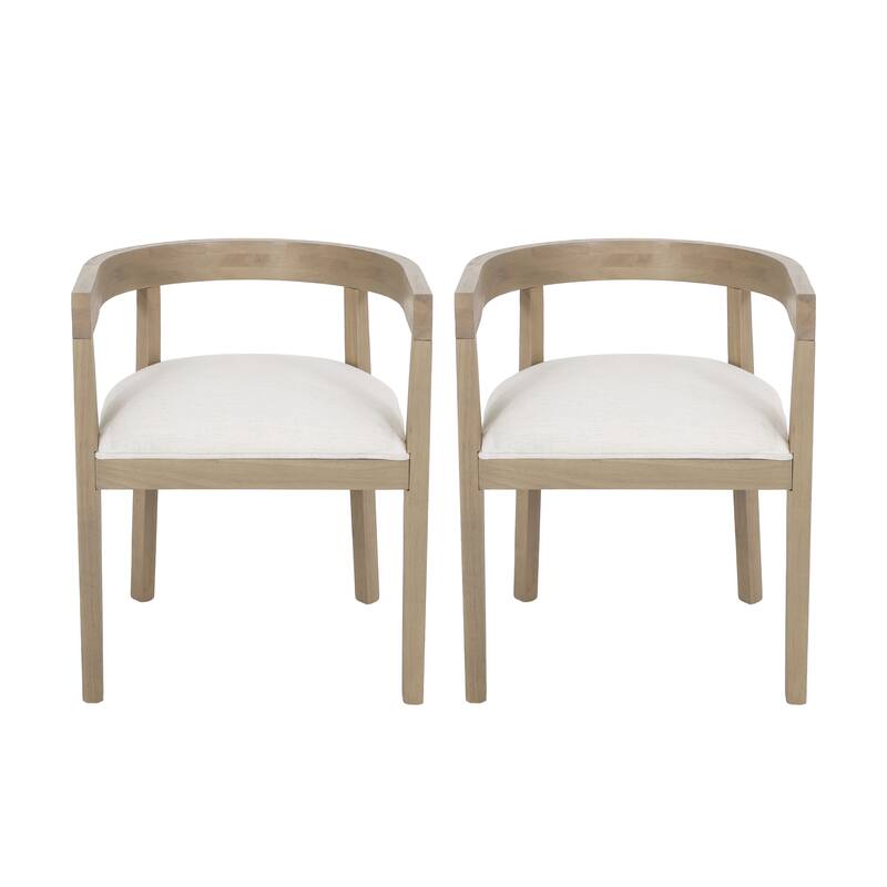 Ladieu Fabric and Wood Tub Dining Chairs （Set of 2）by Christopher Knight Home