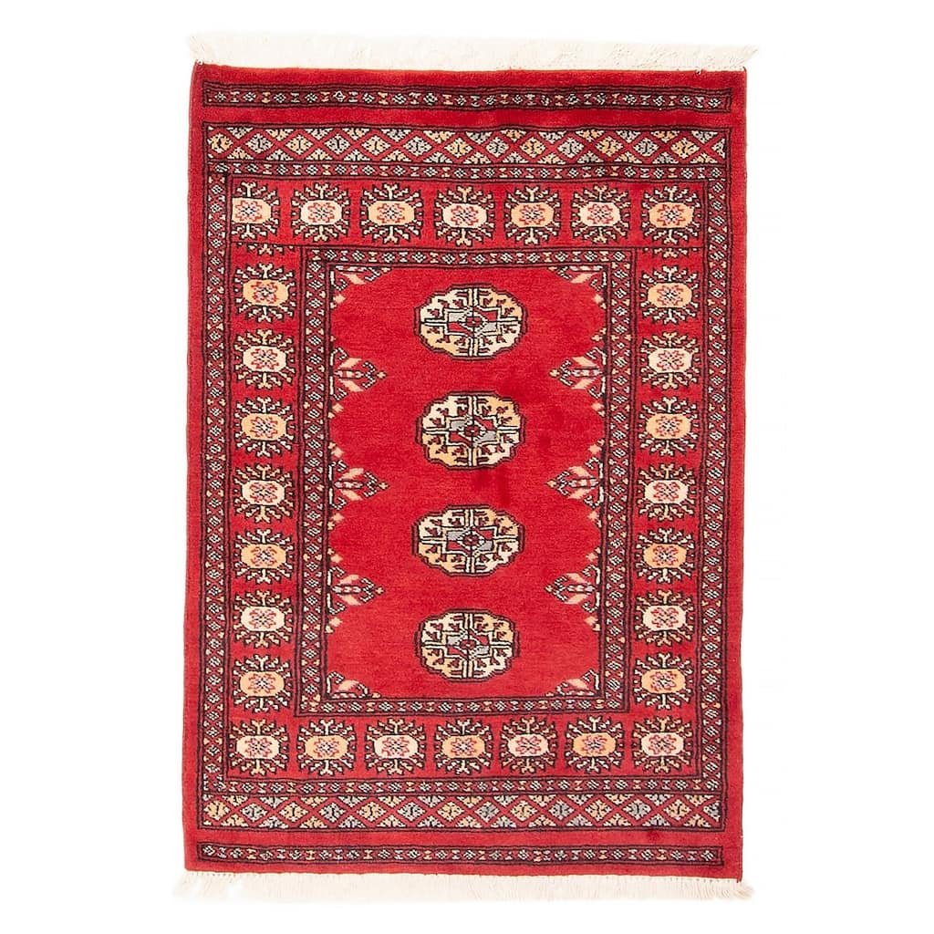 ECARPETGALLERY Hand-knotted Finest Peshawar Bokhara Red Wool Rug - 2'7 x 3'8