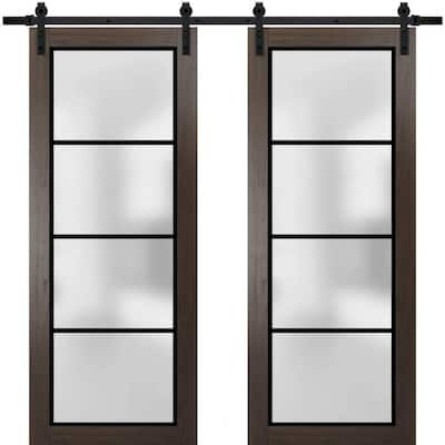 Sturdy Double Barn Door 36 x 80 Planum 2132 Chocolate Ash 13FT
