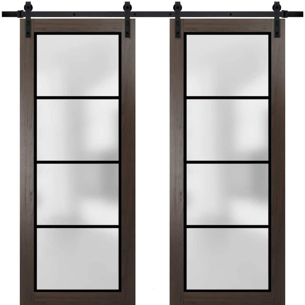 Sturdy Double Barn Door 36 x 80 Planum 2132 Chocolate Ash 13FT