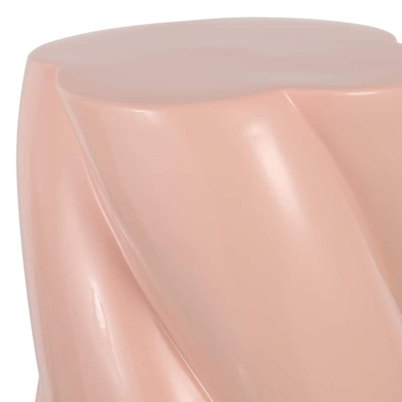 Yves 18" Modern Minimalist Rope Twist Ceramic Indoor/Outdoor Garden Stool, By JONATHAN Y