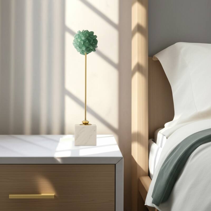 Metal Marble Decorative Object Sculpture with Modern Fauna Design