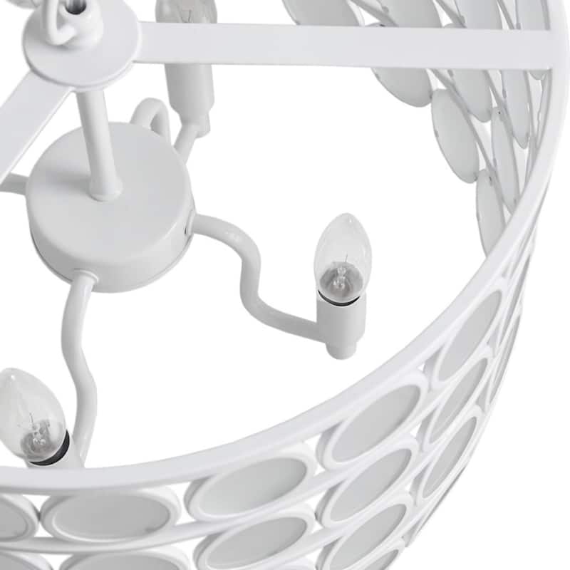4-Light Modern Farmhouse Glass Drum Chandelier