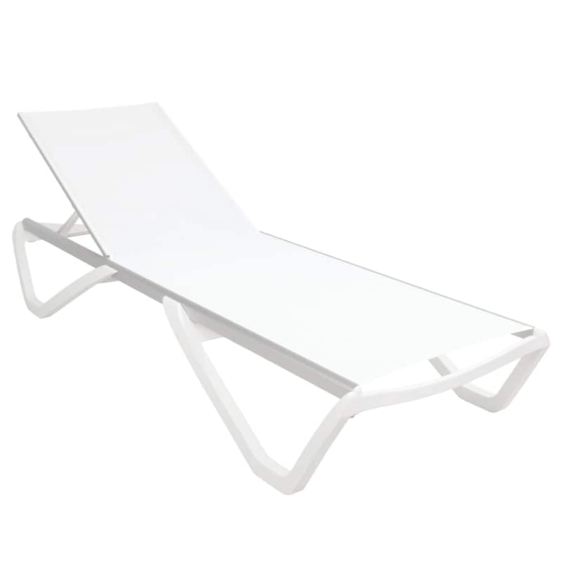 Furnish Theory Seabreeze Deck Patio Sunloungers Lounge Chairs Outdoor Chaise Lounges (Various Frame & Mesh Colors; Set of 2)