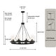 preview thumbnail 9 of 7, Acroma 10-light Farmhouse Black Wagon Wheel Chandelier