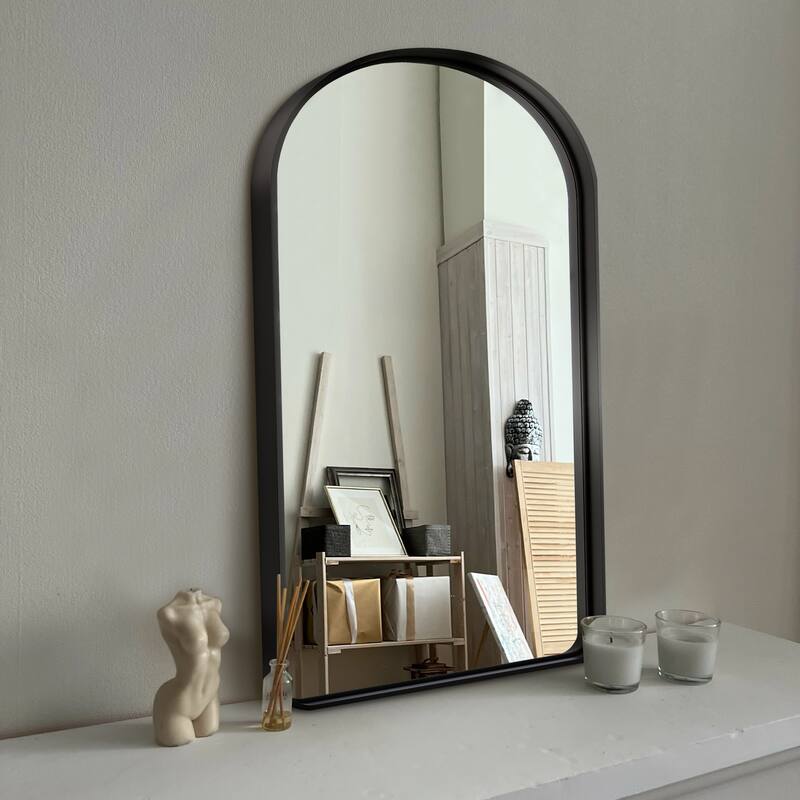 Modern Aluminum Alloy Wall-mounted Rectangular/Arched Deep Mirror