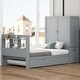 preview thumbnail 2 of 25, Twin Size Platform Bed with Storage Headboard and Footboard, Pull Out Shelves and Twin Size Trundle