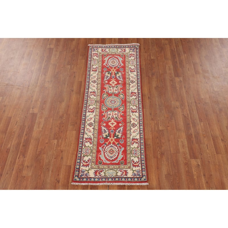 Kazak Oriental Runner Rug Handmade Wool Carpet - 2'1" x 5'9"
