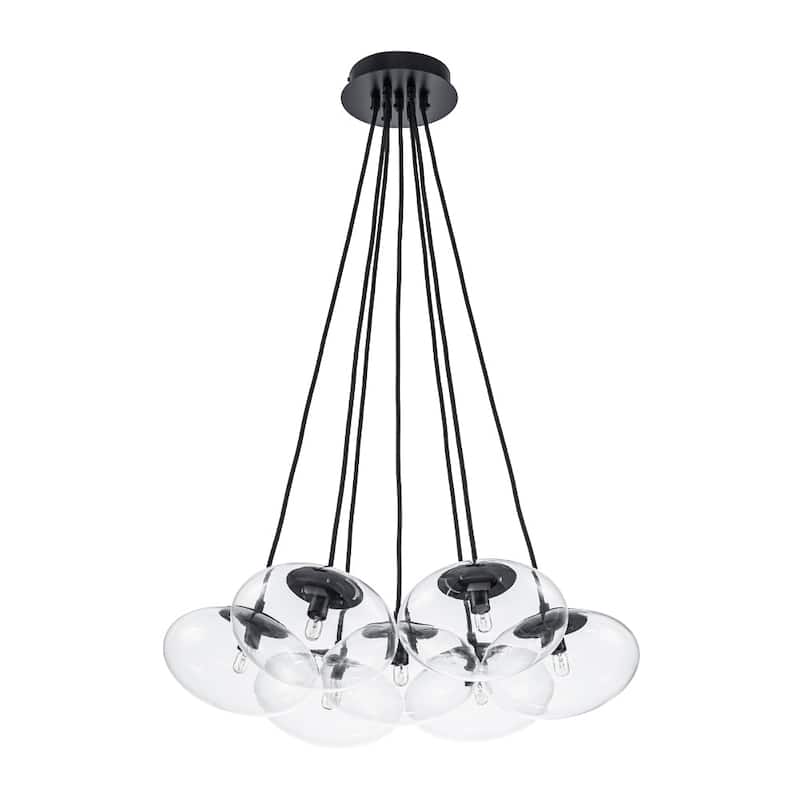 Minimalist 7-Light Glass Globe Bubble Cluster Pendant Chandelier