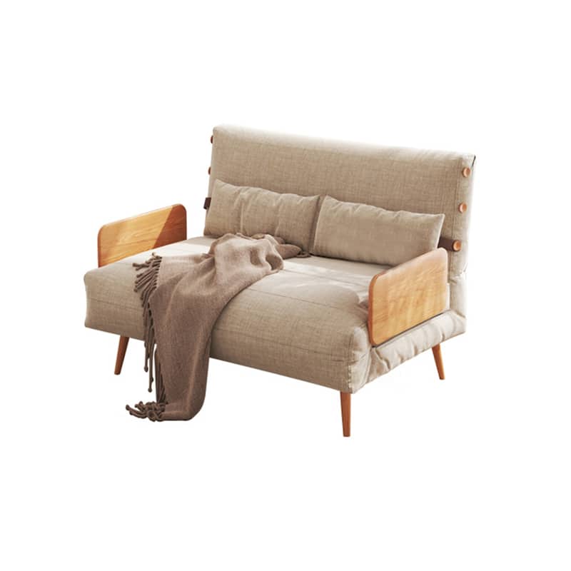 JASIWAY 43.3'' Upholstered Loveseat Sofa Bed, Beige