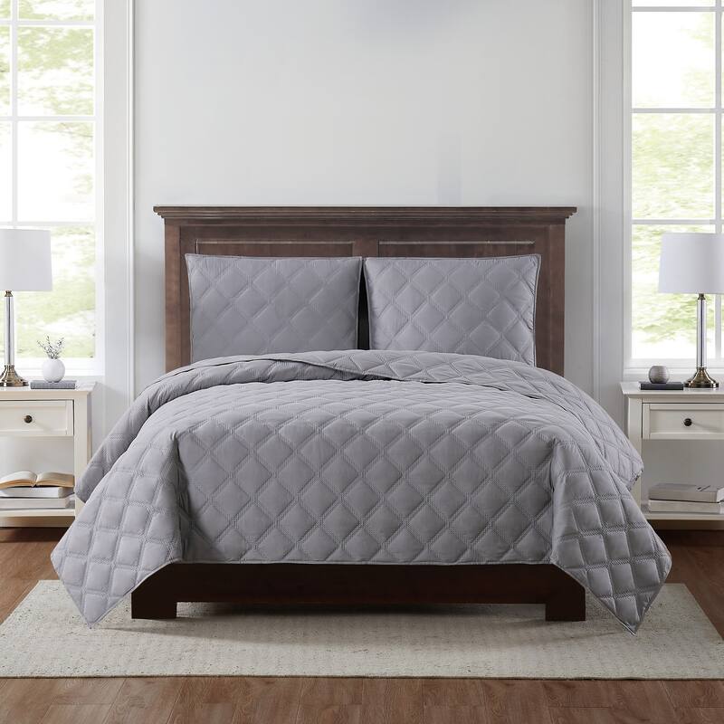 Porch & Den McKinney Diamond Puff Quilt Set