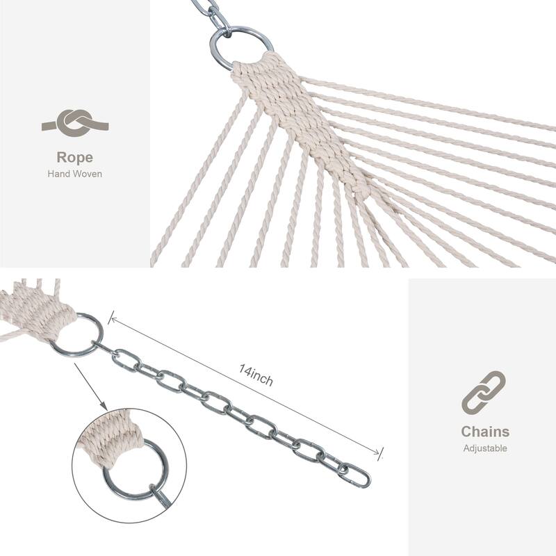 Double Spreader Bar Hammock With 13.5 ft. Wooden Stand - 162*55.1*48.8