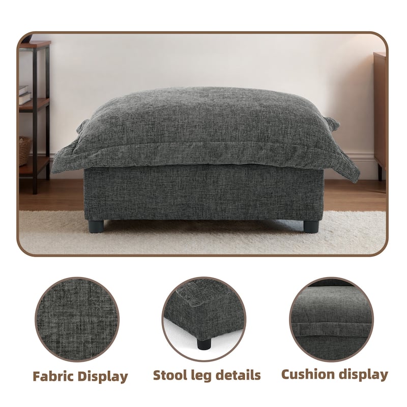Double Layer Cushion Comfy Cloud Modular Sectional Sofa Couch Ottoman