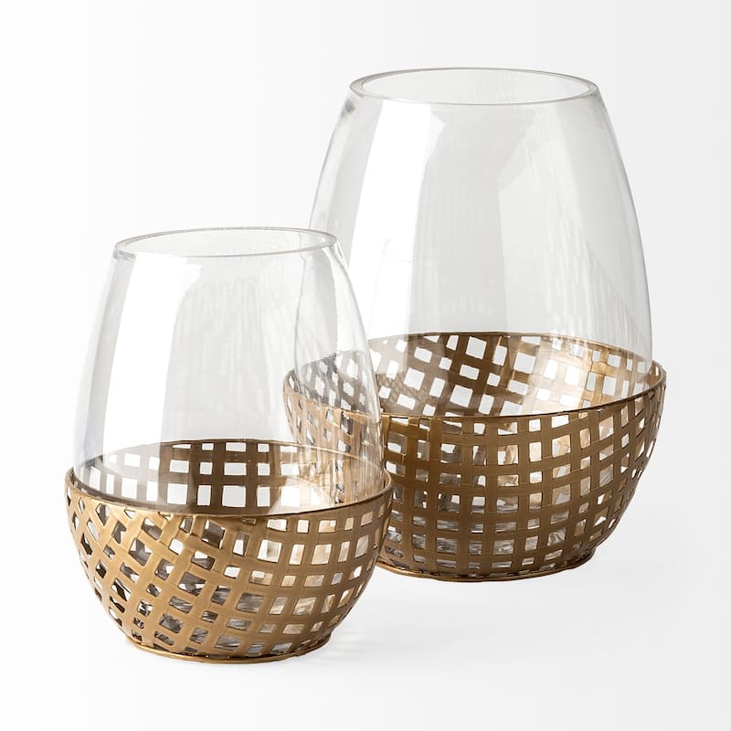 Reena I Small Black Woven Metal Base Table Candle Holder