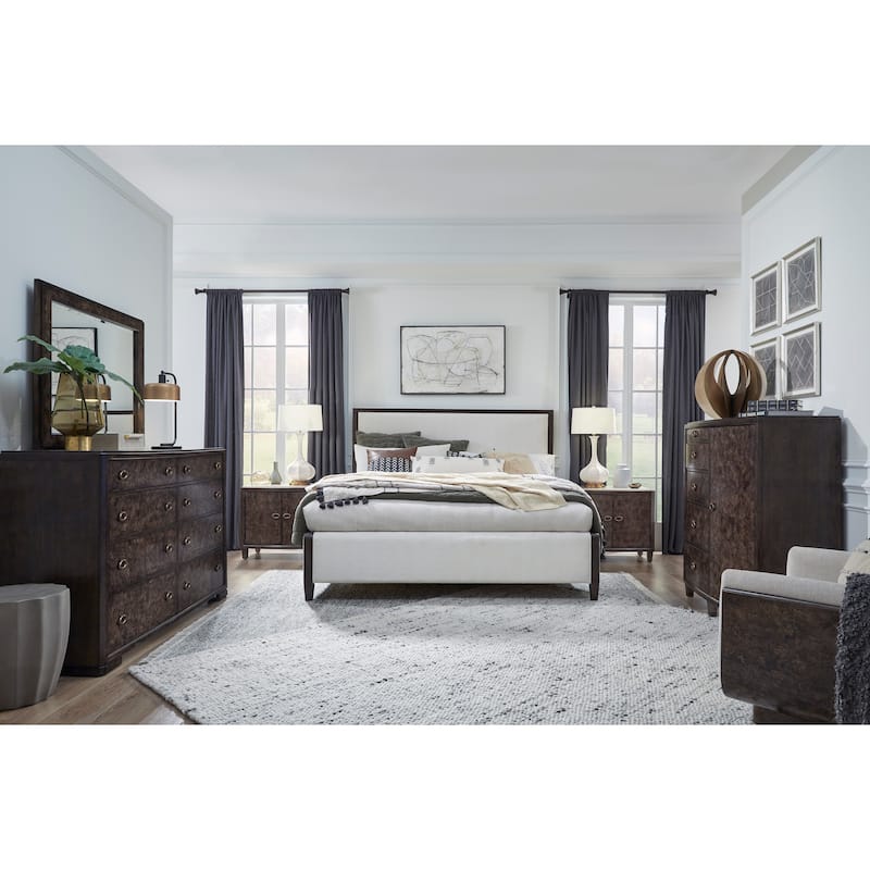 Magnussen Home Rowan Espresso Upholstered Panel Bed