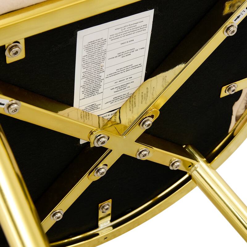 Velvet Dining Chairs Set of 2, Modern Upholstered Vanity Chairs Accent Chairs with Golden Metal Legs