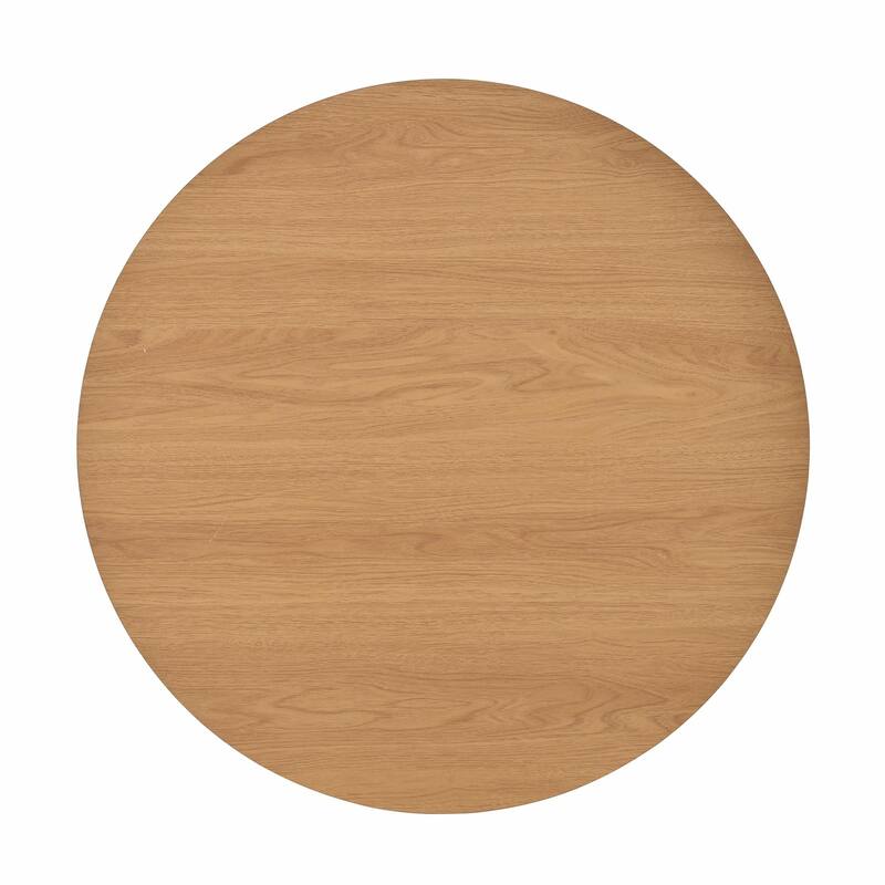 Mid-Century Coffee Table Set with Sliding Tambour Door - Round Fluted End Table with Storage