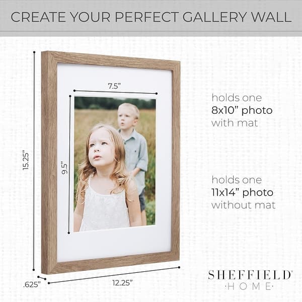 dimension image slide 6 of 7, Sheffield Home 9 Piece Gallery Wall Frame Set,