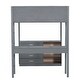 preview thumbnail 12 of 15, Full Size Loft Bed with Convertible Desk, Storage Shelf & 4 Drawers, Teddy Fleece Wood Bed Frame with Full-Length Guardrail
