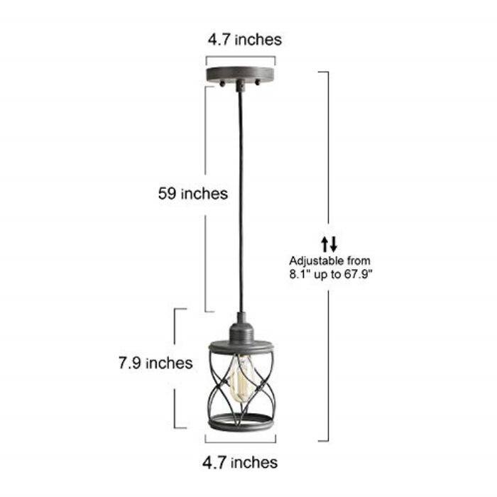 Farmhouse mini industrial island pendant light fixture