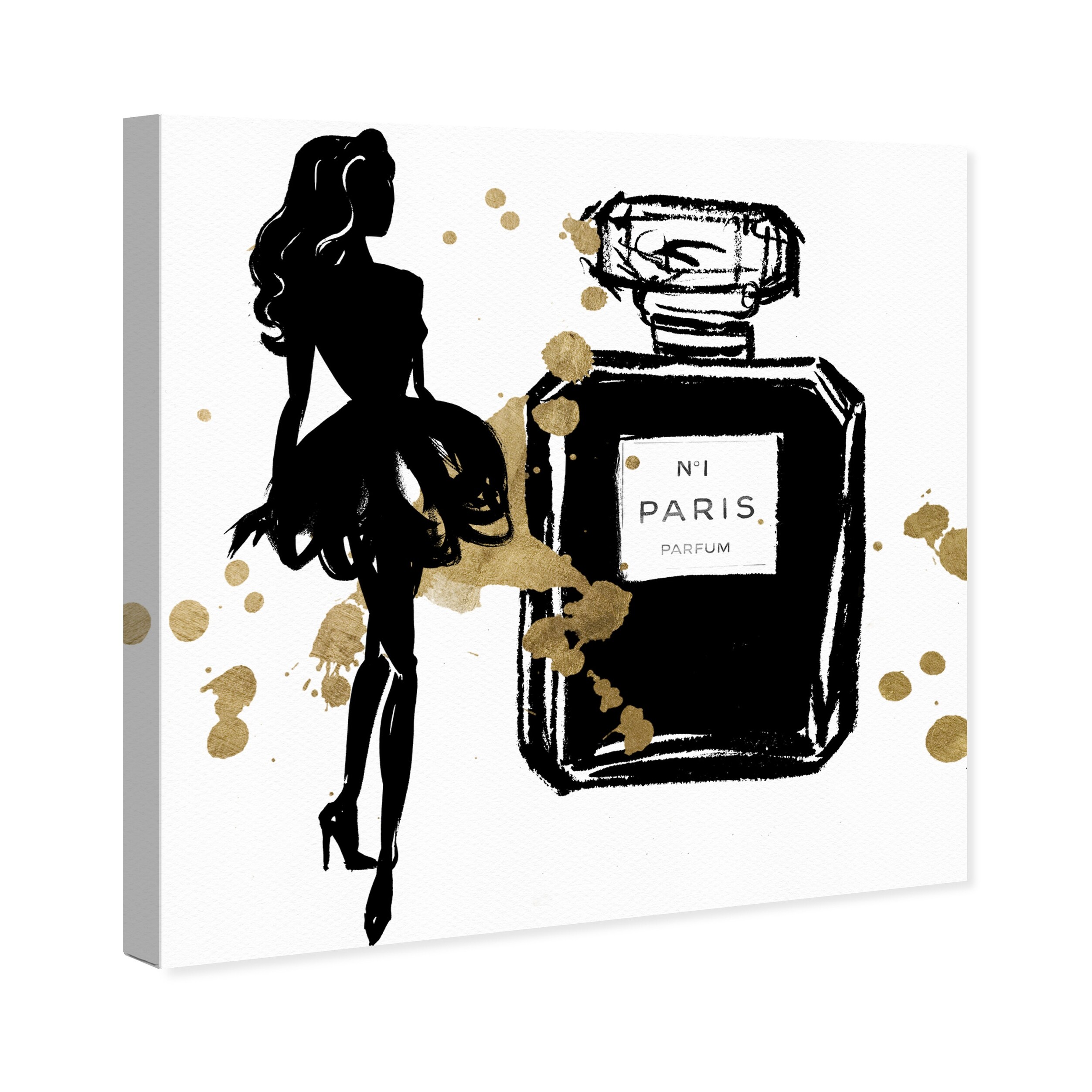 Oliver Gal 'Runway Gal French Perfume' Fashion and Glam Wall Art Canvas  Print Perfumes - Black, White