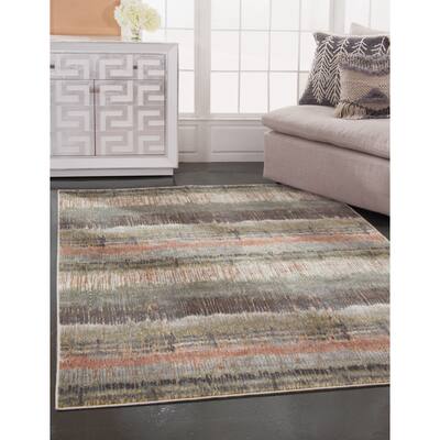 Green, Pink, Multi-color Area Rug 8x10 - 8' x 10'