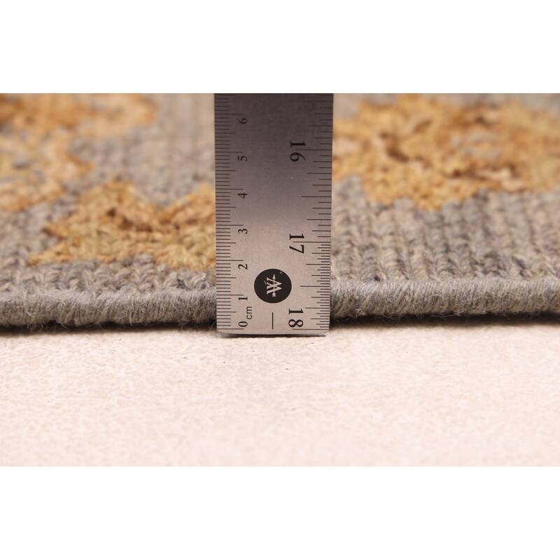 ECARPETGALLERY Flat-Weave Lahor Finest Dark Grey Wool Tapestry Kilim - 4'9 x 7'10