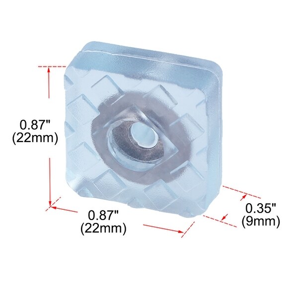 22x22mm Square Rubber Feet Insert Metal Washer Furniture Table