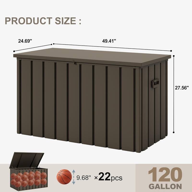 PURPLE LEAF Outdoor Deck Box Waterproof Lockable Storage Box Container with Lid