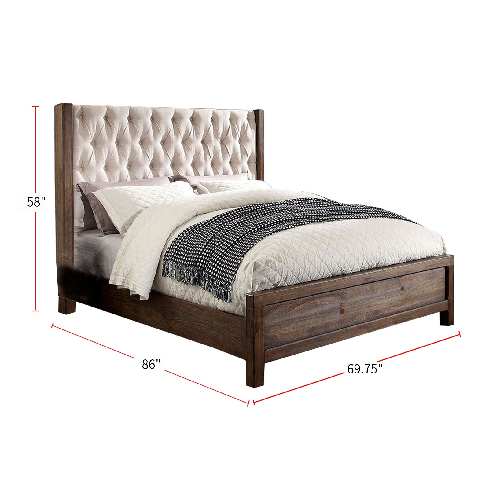 Rustic tufted best sale headboard