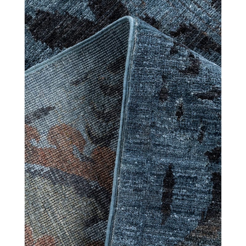 Overdyed, One-of-a-Kind Hand-Knotted Area Rug - Gray - 6' 3" x 11' 4"