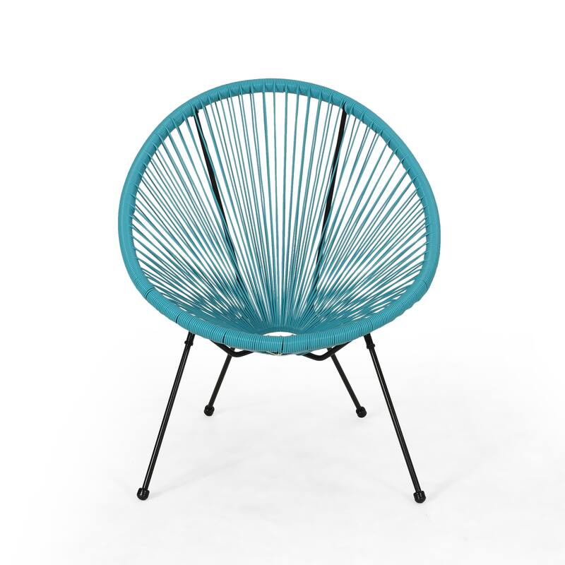 Roomfitters Outdoor Patio Accent Chairs Set of 2, Modern Acapulco Lounge Chairs with Metal Frame