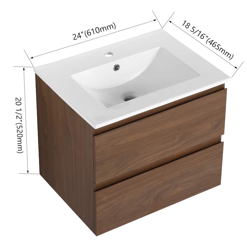 Topcraft Wall-Mounted Bathroom Vanity With Sink