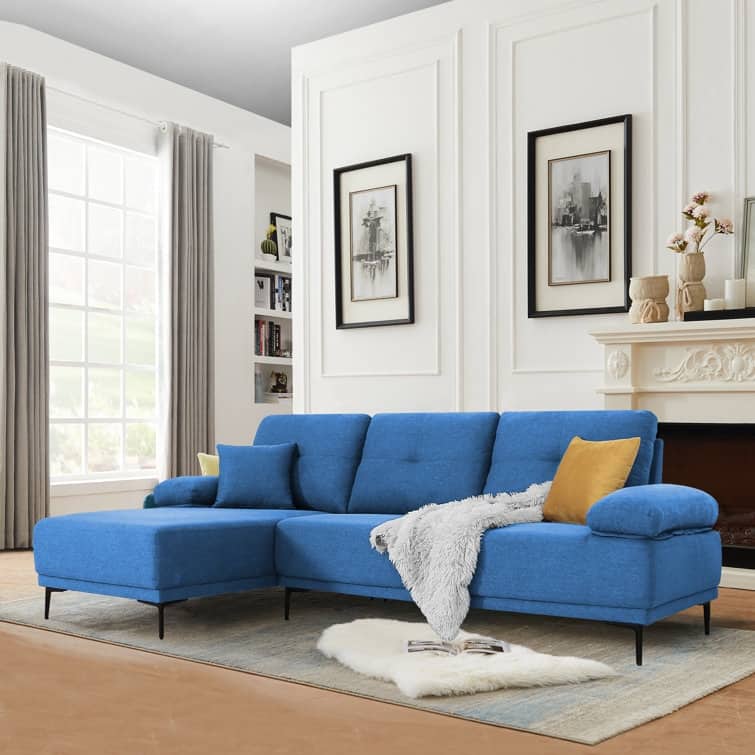 DENOSEN Modern L-shape Fabric Sectional Sofa and Chaise