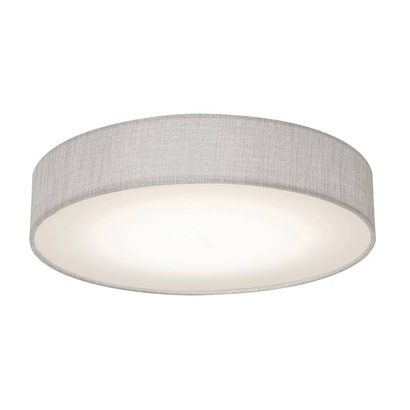 AFX Ashland LED Flush Mount - 12.5" Dia. - Grey Linen - 3000K/3500K/4000K - White