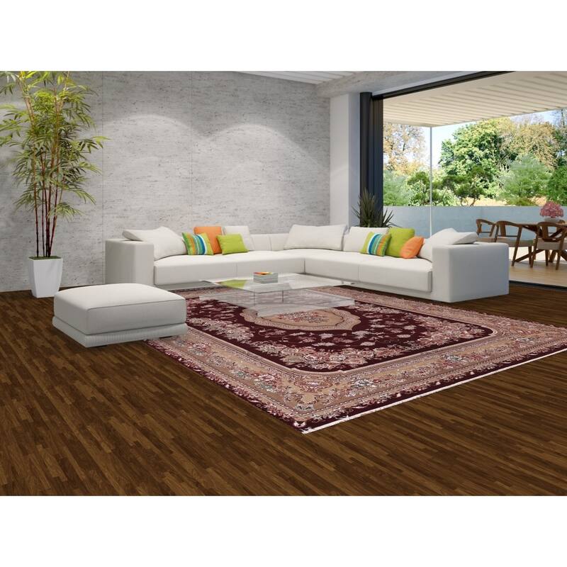 Victorian Style Kashan Turkish Area Rug Machine Made Carpet - 9'10" x 13'2"