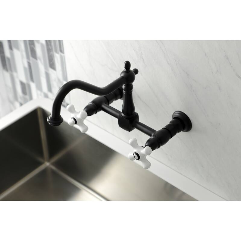 Heritage Two-Handle Wall Mount Bridge Kitchen Faucet