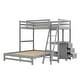preview thumbnail 17 of 16, Twin Over Full Bunk Bed with Built-In Desk, Three Storage Drawers