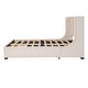 preview thumbnail 10 of 12, Queen Upholstered Platform Bed with Wingback Headboard and Large Storage Drawer